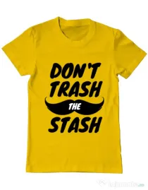 Tricou ADLER barbat Do not trash the stash Galben