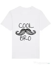 Tricou STANLEY STELLA barbat Cool moustache bro Alb