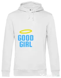 Hoodie barbat cu gluga Good girl Alb
