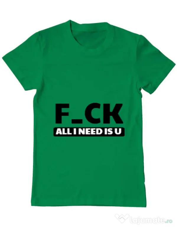 Tricou ADLER barbat All i need is U Verde mediu