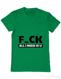 Tricou ADLER barbat All i need is U Verde mediu