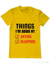 Tricou ADLER barbat Things I am good at Galben