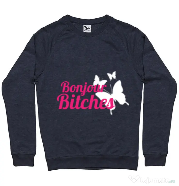 Bluza ADLER barbat Bonjour bitches Denim inchis