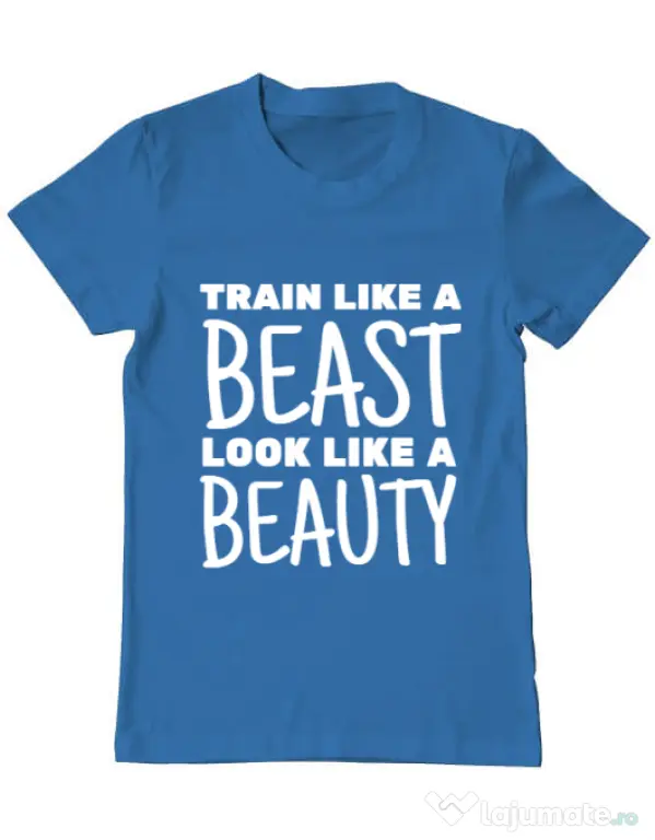Tricou ADLER barbat Train like a beast Albastru azuriu