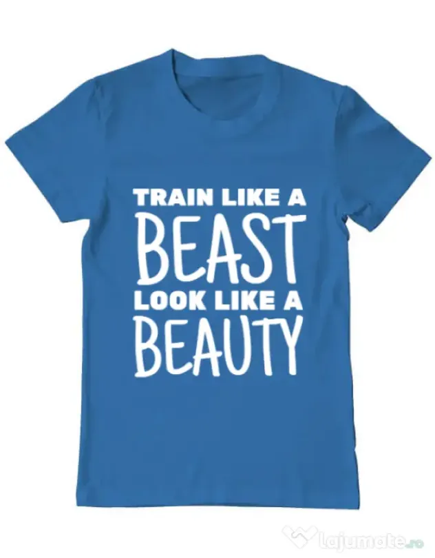 Tricou ADLER barbat Train like a beast Albastru azuriu