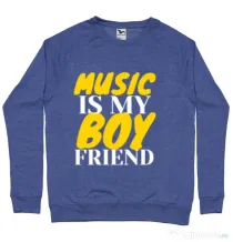 Bluza ADLER barbat Music is my boyfriend Albastru melanj