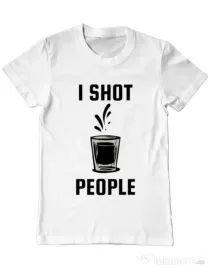 Tricou ADLER barbat I shot people Alb