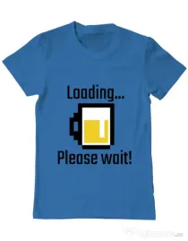 Tricou ADLER barbat Beer loading Albastru azuriu