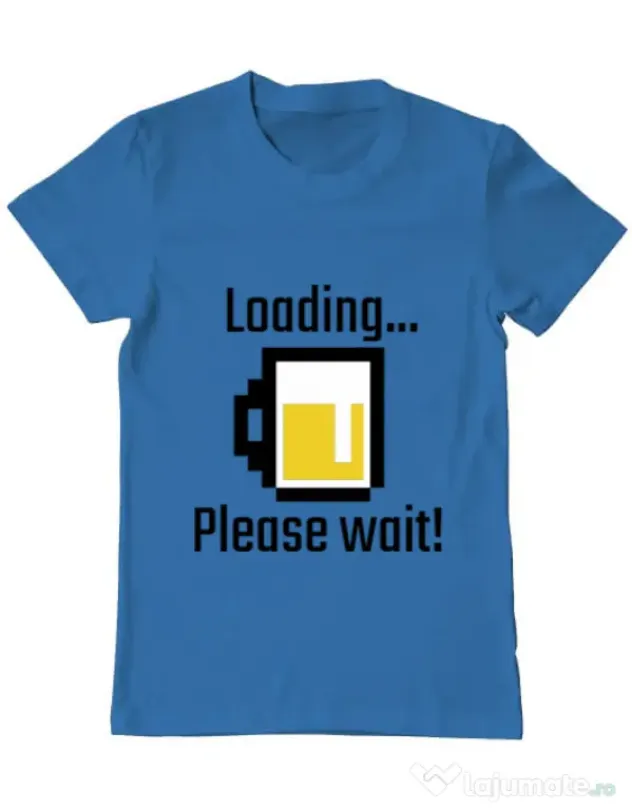 Tricou ADLER barbat Beer loading Albastru azuriu