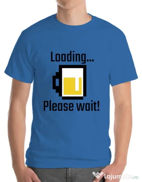 Tricou ADLER barbat Beer loading Albastru azuriu