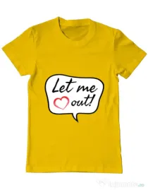 Tricou ADLER barbat Let me out Galben
