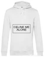 Hoodie barbat cu gluga Celine me alone Alb