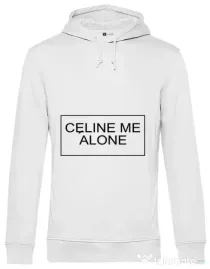 Hoodie barbat cu gluga Celine me alone Alb