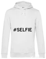 Hoodie barbat cu gluga Selfie Alb