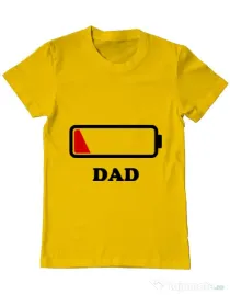Tricou ADLER barbat Dad battery Galben