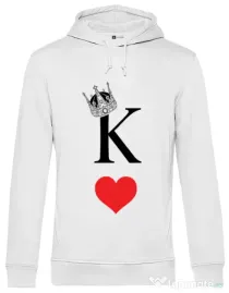 Hoodie barbat cu gluga Fancy King Alb