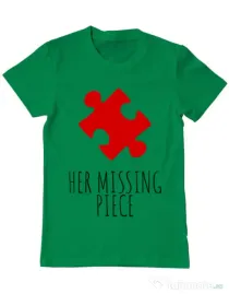 Tricou ADLER barbat Her missing piece Verde mediu