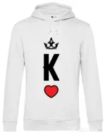 Hoodie barbat cu gluga King Alb