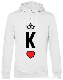 Hoodie barbat cu gluga King Alb