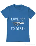 Tricou ADLER barbat Love her to death Albastru azuriu