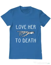 Tricou ADLER barbat Love her to death Albastru azuriu