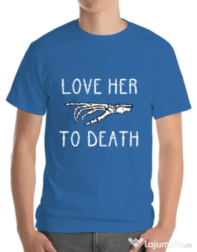 Tricou ADLER barbat Love her to death Albastru azuriu