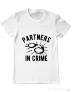 Tricou ADLER barbat Partners in crime 1 Alb