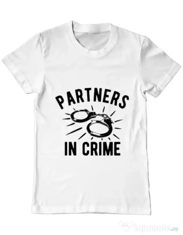 Tricou ADLER barbat Partners in crime 1 Alb