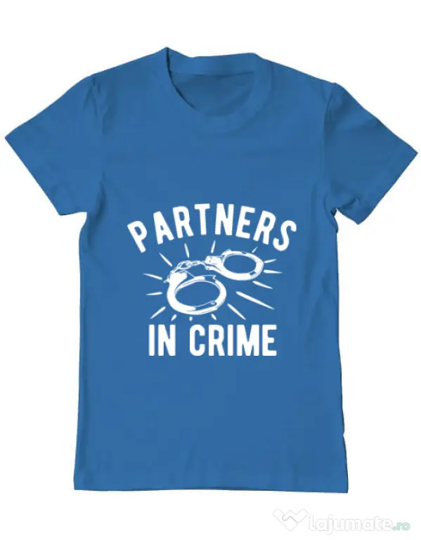 Tricou ADLER barbat Partners in crime 2 Albastru azuriu