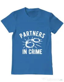 Tricou ADLER barbat Partners in crime 2 Albastru azuriu