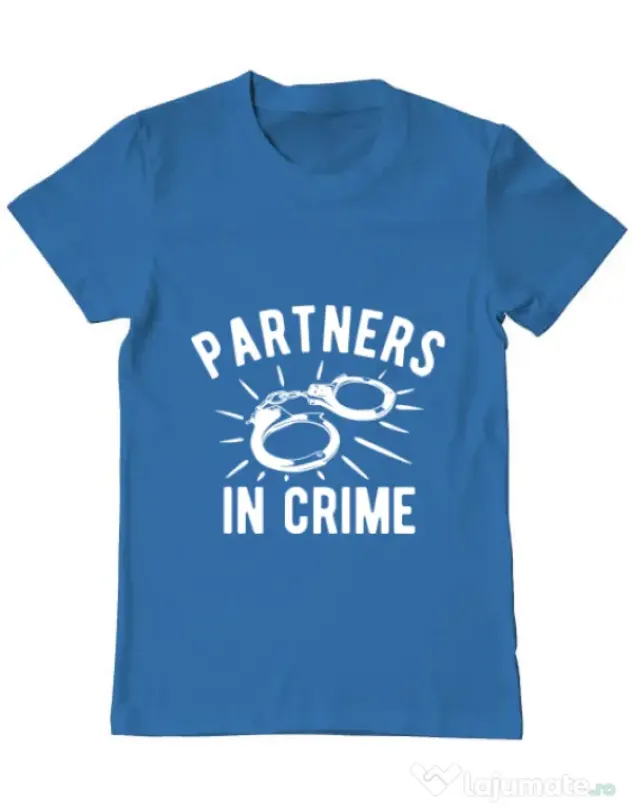 Tricou ADLER barbat Partners in crime 2 Albastru azuriu