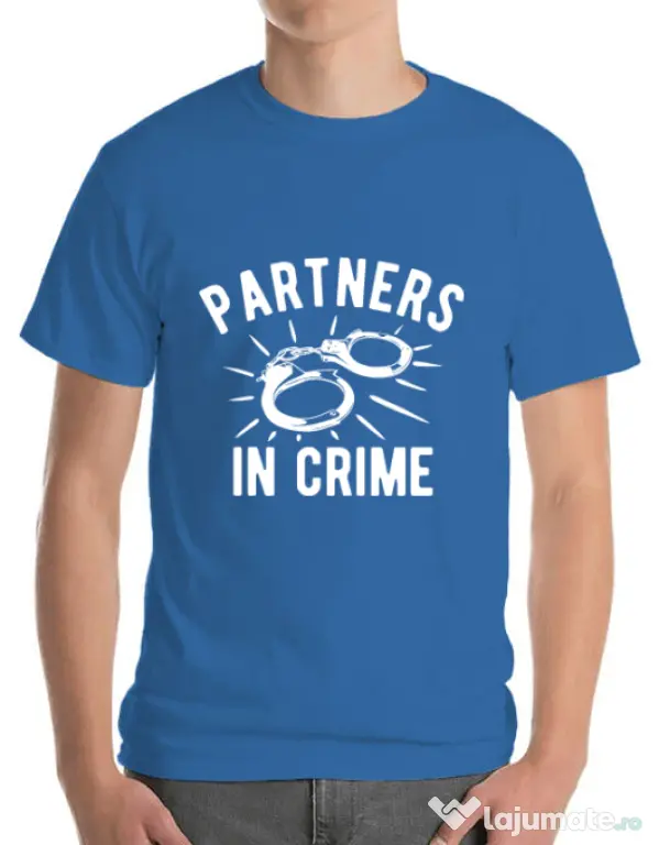 Tricou ADLER barbat Partners in crime 2 Albastru azuriu