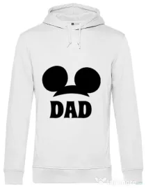 Hoodie barbat cu gluga Mouse dad Alb