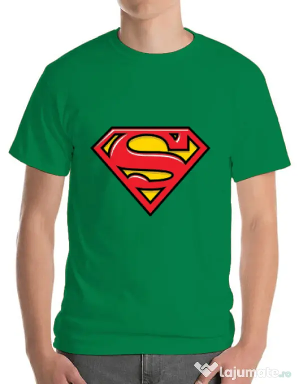 Tricou ADLER barbat Superman Verde mediu