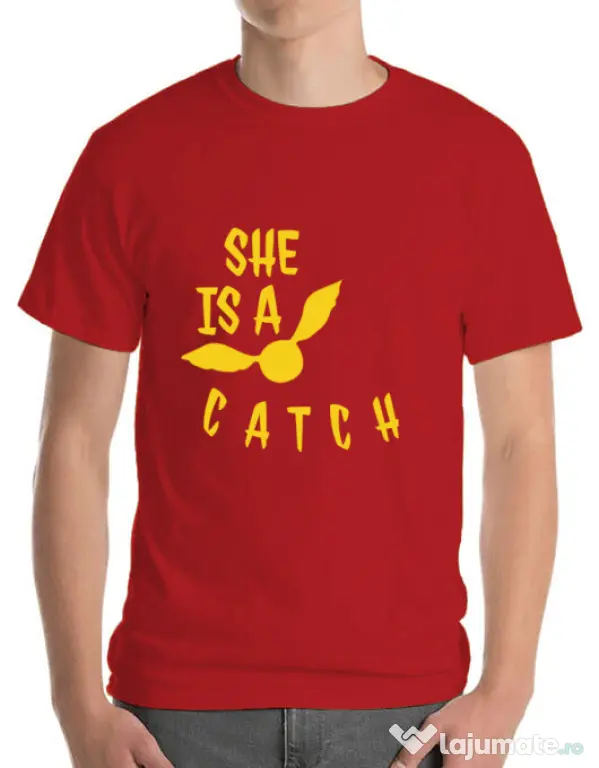 Tricou ADLER barbat She is a catch Rosu