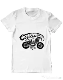 Tricou ADLER barbat Caferacer Alb