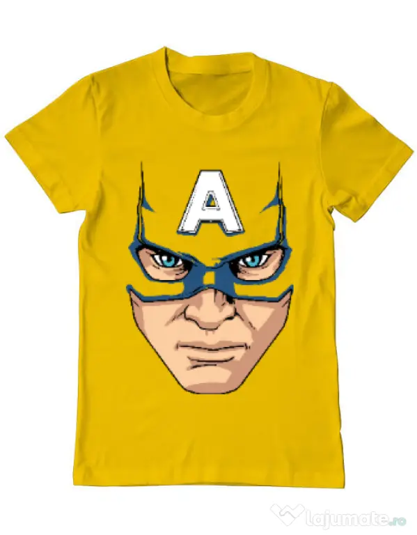 Tricou ADLER barbat Captain America Mask Galben