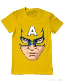 Tricou ADLER barbat Captain America Mask Galben