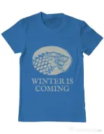 Tricou ADLER barbat Winter is coming Stark Albastru azuriu