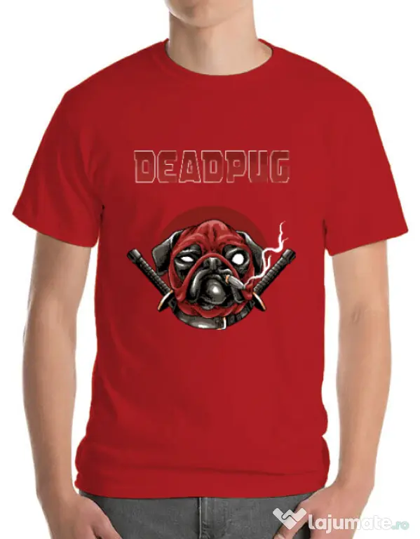 Tricou ADLER barbat Deadpug Rosu