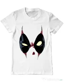 Tricou ADLER barbat Deadpool mask Alb
