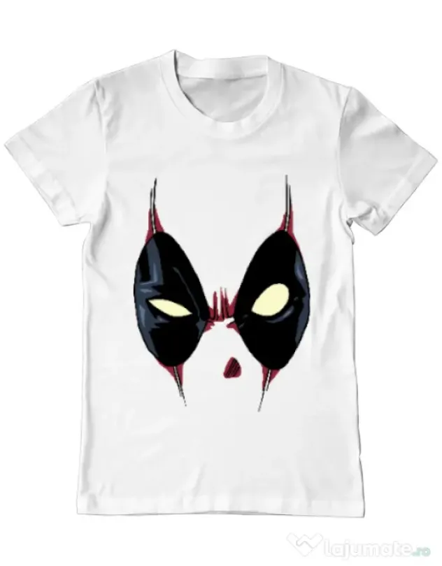 Tricou ADLER barbat Deadpool mask Alb