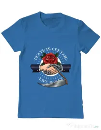 Tricou ADLER barbat Death is certain Albastru azuriu