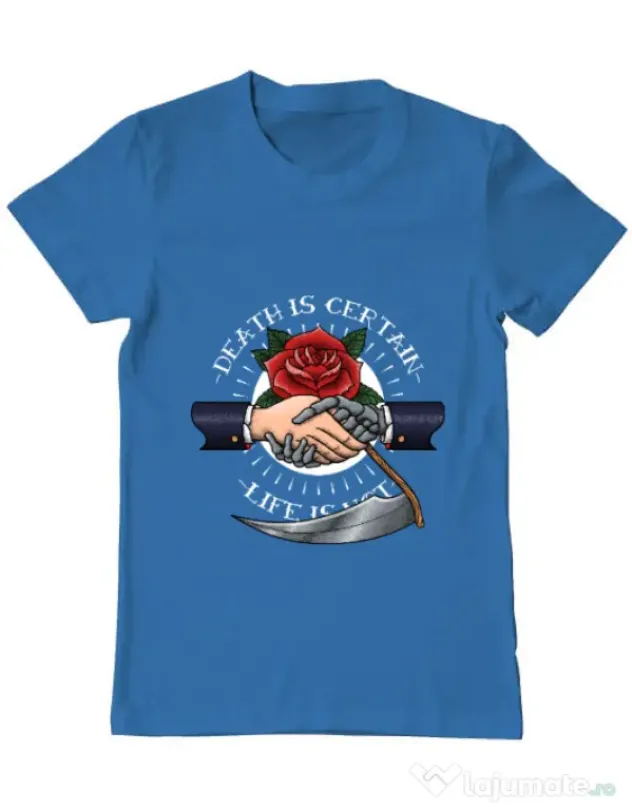 Tricou ADLER barbat Death is certain Albastru azuriu