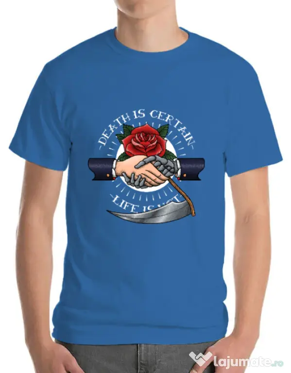 Tricou ADLER barbat Death is certain Albastru azuriu