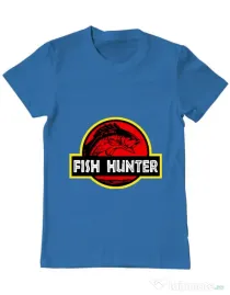 Tricou ADLER barbat Fish hunter Albastru azuriu