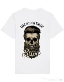 Tricou STANLEY STELLA barbat Great beard Alb