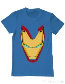 Tricou ADLER barbat Iron man mask Albastru azuriu