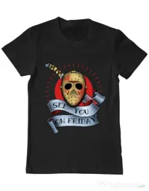 Tricou ADLER barbat See you on friday Negru