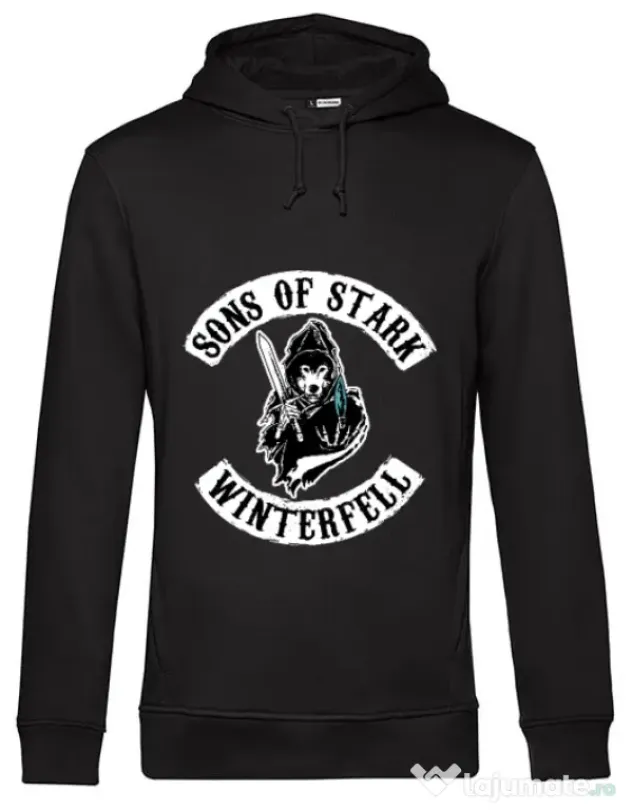 Hoodie barbat cu gluga Sons of stark Negru